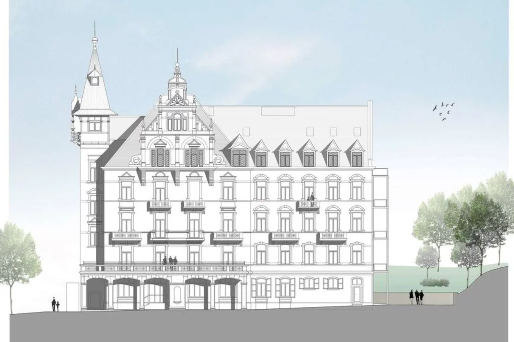 Planungsansicht des Schloss Rothschild in Nodrach Rothschild