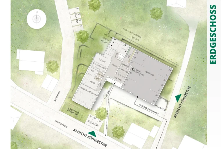 Erdgeschoss der Seniorenwohnanlage