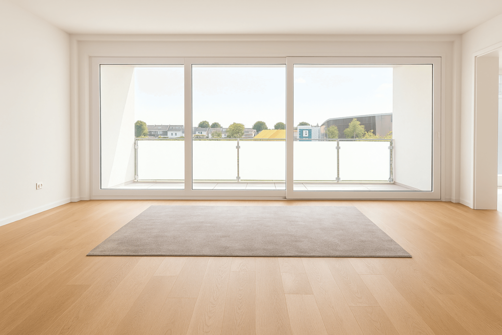 Unverbindliche Darstellung vom Wohnraum mit Holzboden_website
