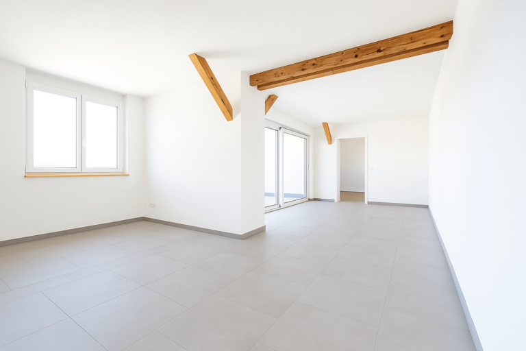 Unverbindliche Darstellung Wohnraum mit Fliesenboden_website